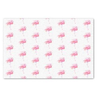 Pink Flamingo Watercolor Pattern Beach Tissue Paper