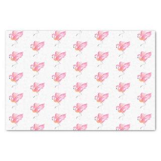 Pink Flamingo Watercolor Pattern Beach Tissue Paper