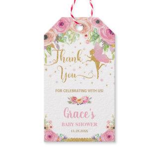 Pink Floral Fairy Birthday Baby Shower Thank You Gift Tags