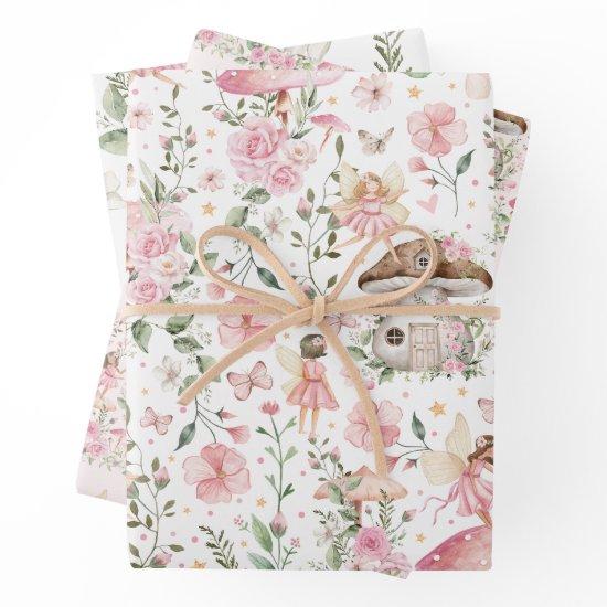 Pink Floral Fairy Enchanted Forest Tea Party  Sheets