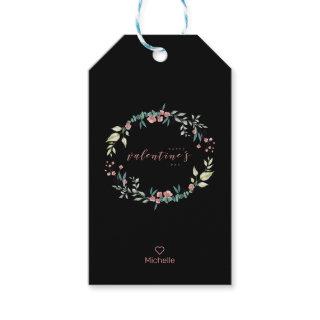Pink Floral Garland for Valentine's Day Gift Tags