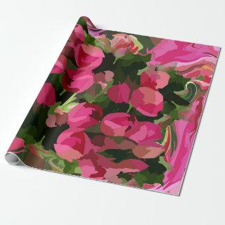 Pink floral marbling design