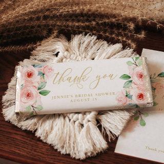 Pink Floral Thank You Candy Bar Favor Wrapper