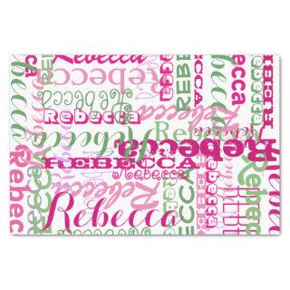 Pink Fun Name Collage Allover Print Tissue Paper