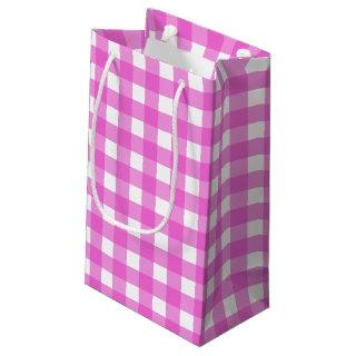 Pink gingham small gift bag