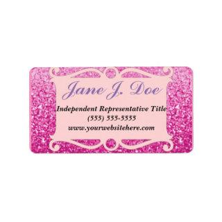 Pink Glitter Frame Brochure Sticker