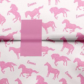 Pink Glitter Horse Pattern Girl Name Birthday Tissue Paper