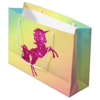 Pink Glitter Unicorn Large Gift Bag