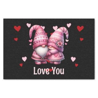 Pink Gnome Valentine Couple  Tissue Paper