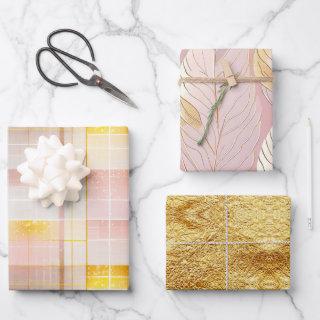 Pink Gold Christmas Patterns #2#8#32  ID1009  Sheets