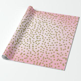 Pink & Gold Glitter Confetti Dots Trendy Glam