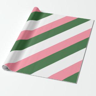 Pink, Green and White Stripes