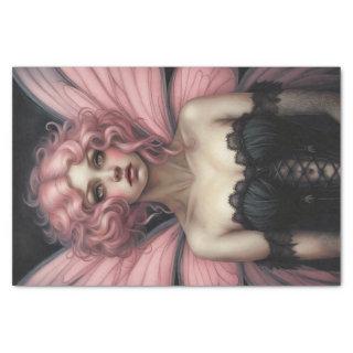 Pink Haired Spring Goth Fairy Decoupage  Tissue Paper