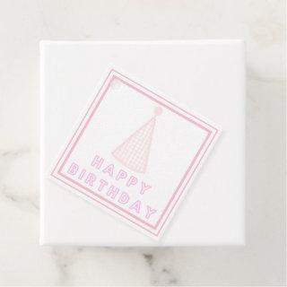 Pink Happy Birthday Hat Gift Tags