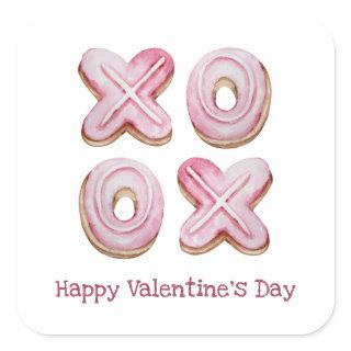 Pink Happy Valentine's Day Square Sticker