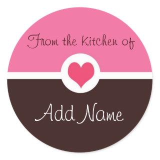 Pink Heart "from the kitchen of" Sticker