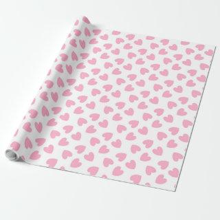 Pink hearts on white