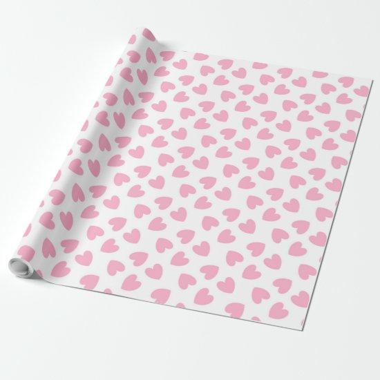 Pink hearts on white