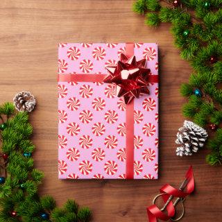 Pink Holiday Peppermint Candy Cane Pattern