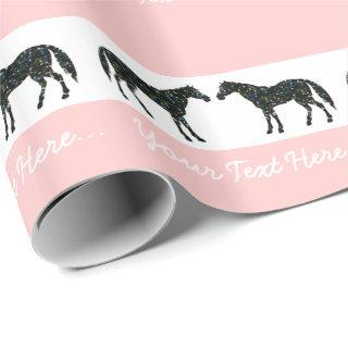 Pink Horses Custom Gift Wrap