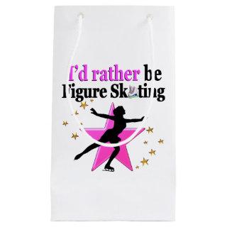 PINK I WOULD RATHER BE ICE SKATING DESIGN SMALL GIFT BAG