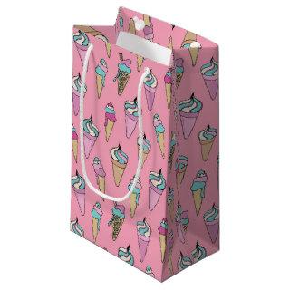 Pink Ice Cream Cone pattern Small Gift Bag