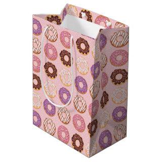 Pink Iced Donuts With Sprinkles Pattern Party Medium Gift Bag