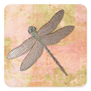 Pink Impressions Dragonfly Square Sticker