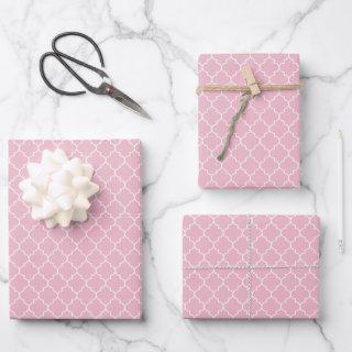 Pink Latticework, Quatrefoil, Moroccan Trellis  Sheets