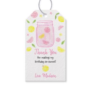 Pink Lemonade Lemon Birthday Gift Tags