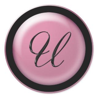 Pink Letter U Sticker