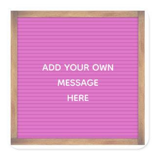 Pink Letterboard Marquee Sign Custom Message Square Sticker