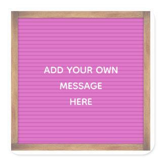 Pink Letterboard Marquee Sign Custom Message Square Sticker