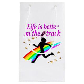 PINK LIFE IS BETTER ON THE TRACK DESIGN SMALL GIFT BAG