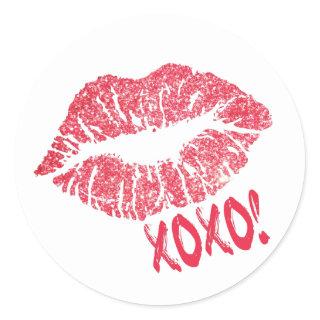 Pink Lips XOXO | Makeup Artist Classic Round Sticker