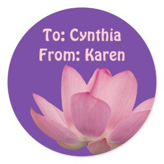 Pink Lotus Flower Classic Round Sticker