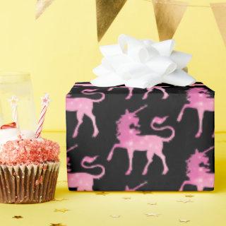 Pink magical unicorn tiled party pattern wrap