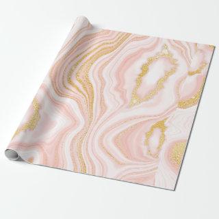 Pink marble and gold texture