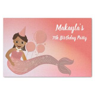 Pink Mermaid African American Tissue Paper
