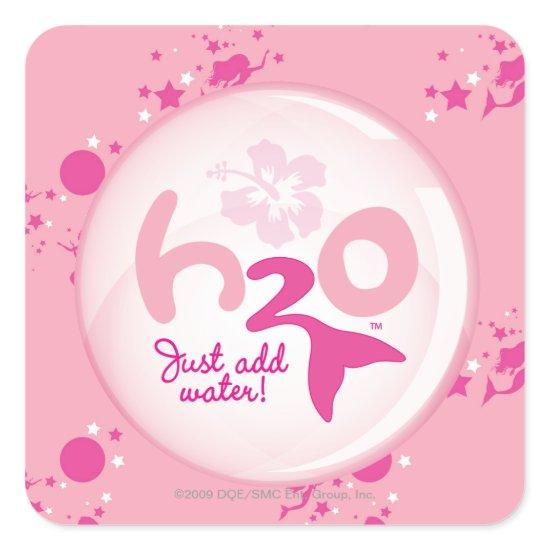 Pink Mermaid Pattern Square Sticker