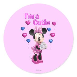 Pink Minnie | Cutie with Hearts Classic Round Sticker