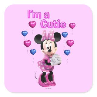 Pink Minnie | Cutie with Hearts Square Sticker