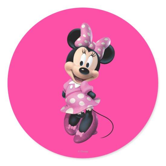 Pink Minnie | Hands Behind Back Classic Round Sticker
