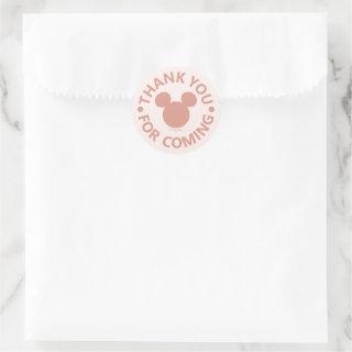 Pink Minnie Mouse Confetti Girl's First Birthday Classic Round Sticker