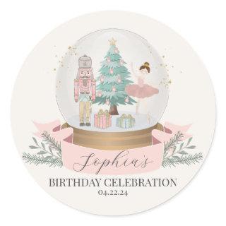 pink nutcracker christmas birthday party favor tag