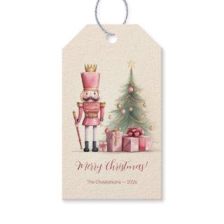 Pink Nutcracker Christmas Gift Tags