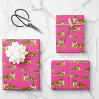 Pink Orange Jungle Tiger Animal Pattern  Sheets