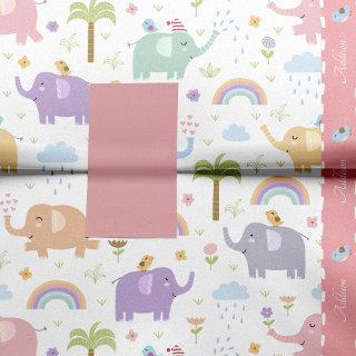 Pink Pastel Elephant Pattern for Little Girl Party Tissue Paper