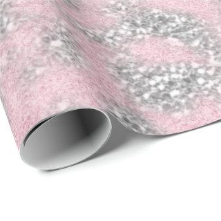 Pink Pastel Silver Gray Glitter Sparkly  Abstract