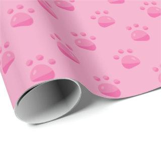 Pink Paw Prints Pattern | Any Background